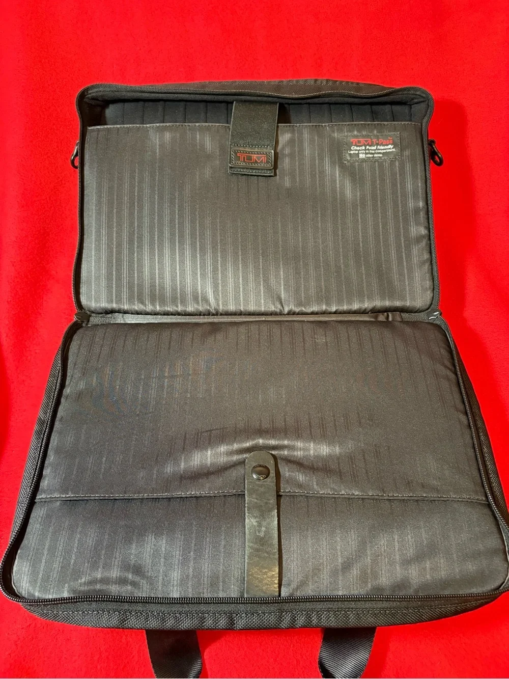 TUMI Alpha T-Pass TSA Checkpoint  Friendly Laptop Bag Black Ballistic Nylon